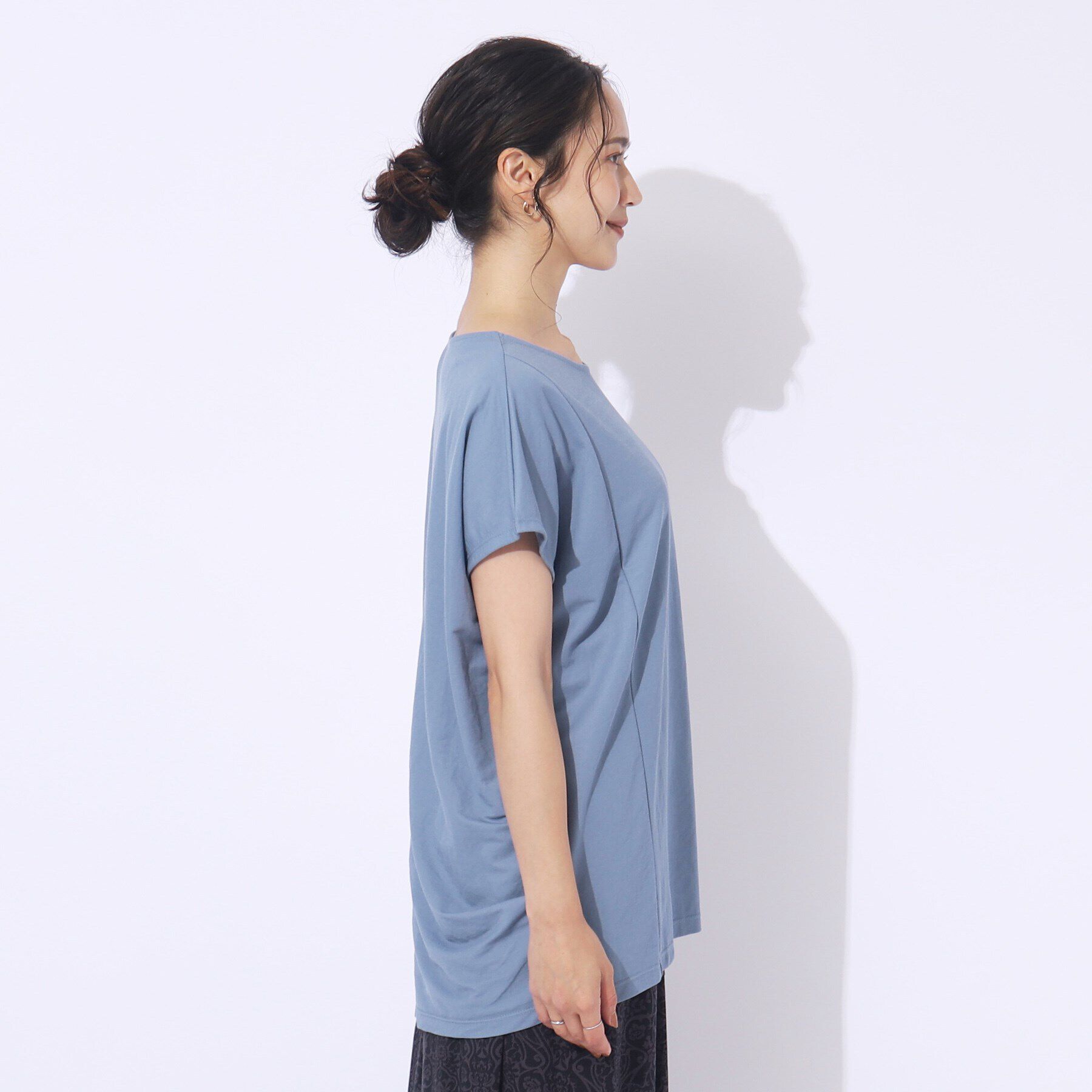 SHOO･LA･RUE「【洗える/体型カバー】上品カジュアル 切替カノコトップス」|Tシャツ・カットソー|