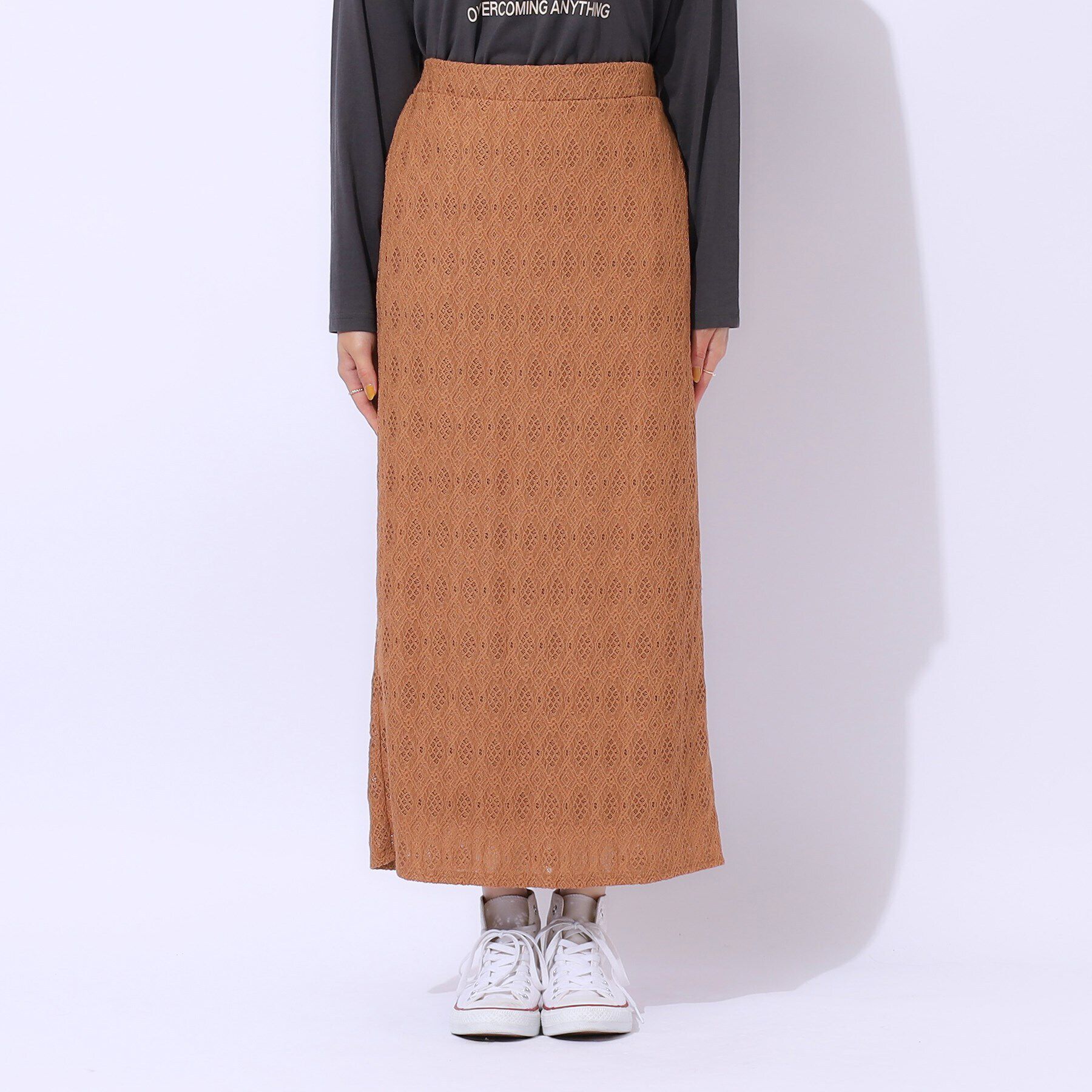 SHOO･LA･RUE「きれいめにもカジュアルにも レースナロースカート」|スカート|