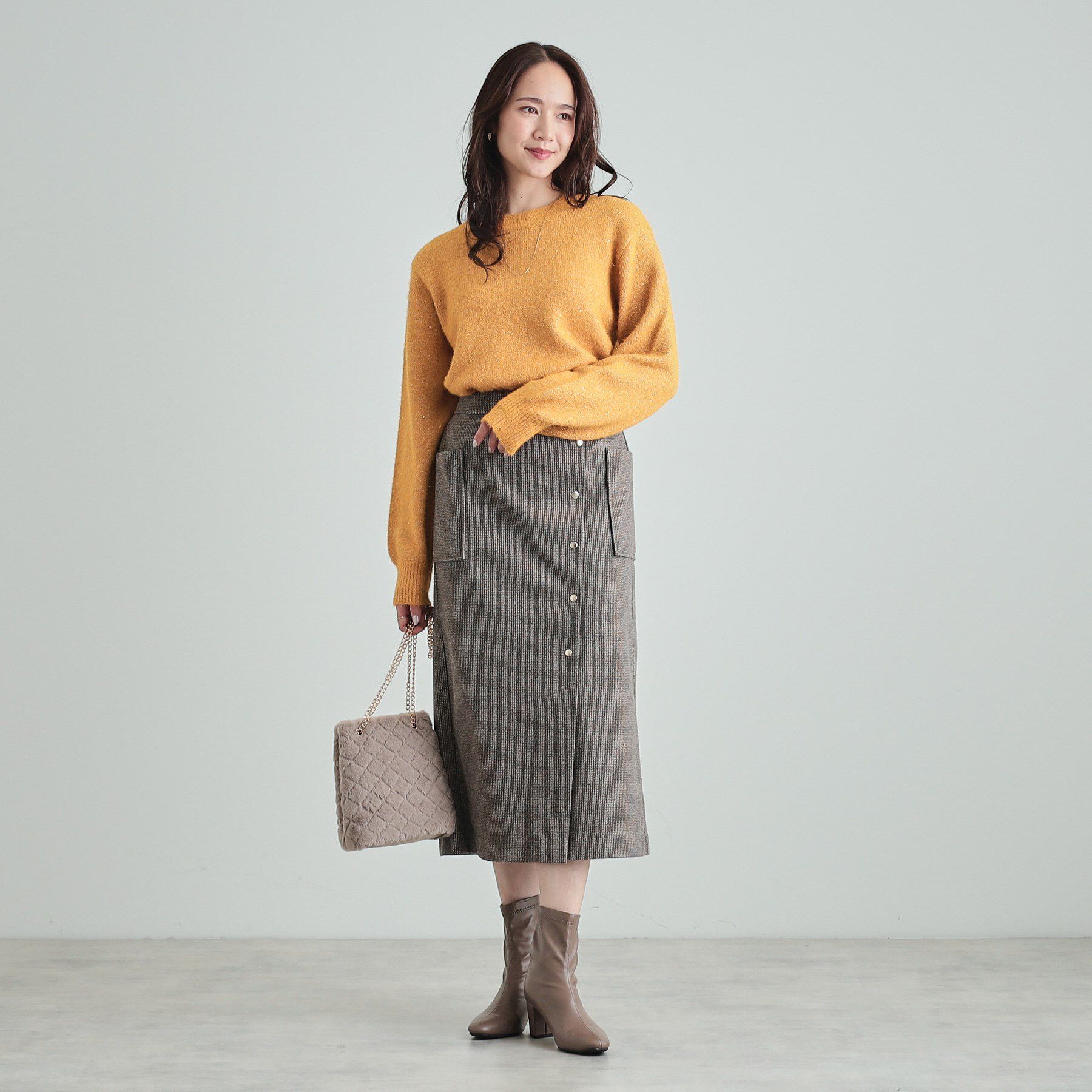 SHOO･LA･RUE「【高レビュー/S-LL】上品にキラリと華やぐ スパンコール フェザーニット」|ニット・セーター|