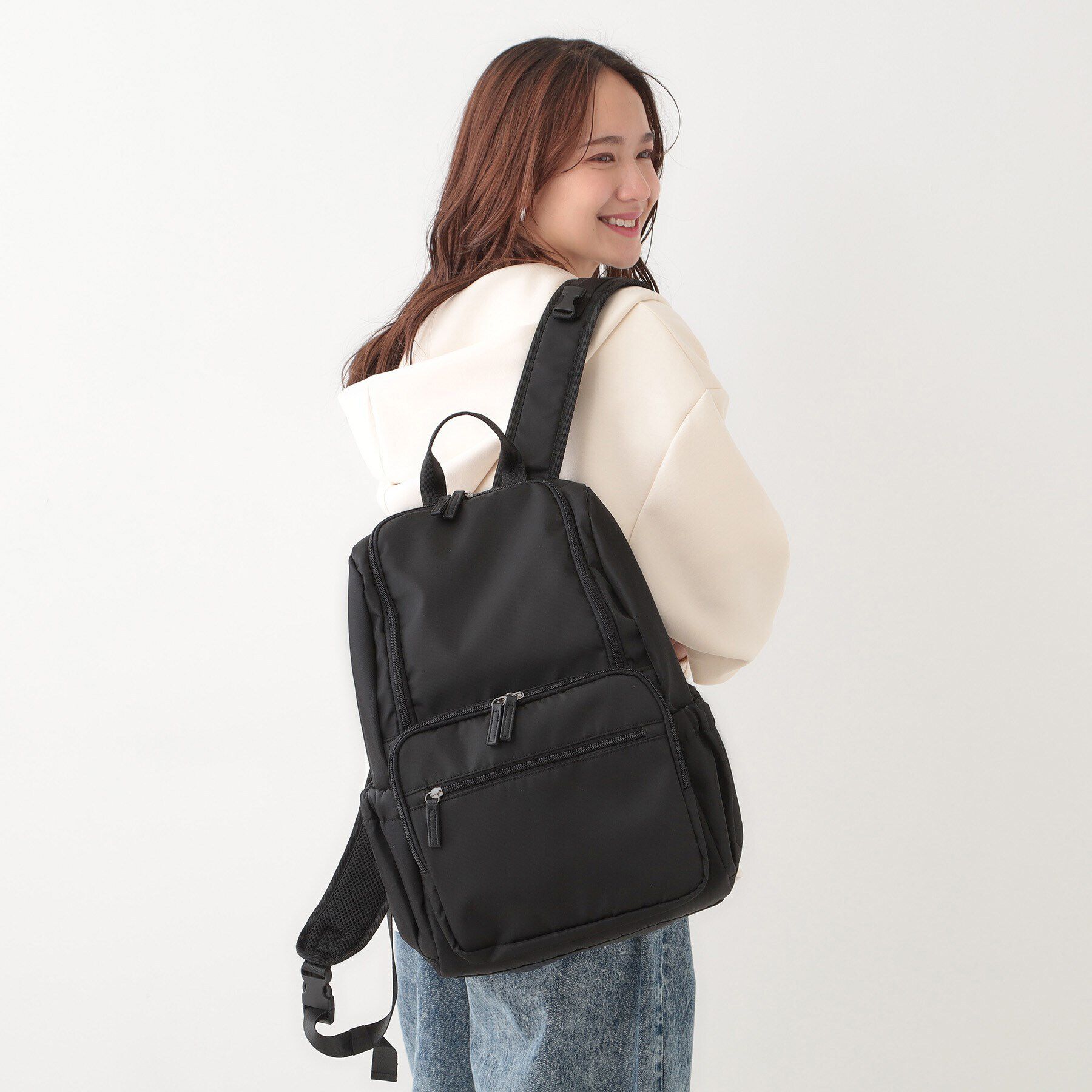 SHOO･LA･RUE「【撥水】多ポケット機能リュック」|リュック|ブラック(019)