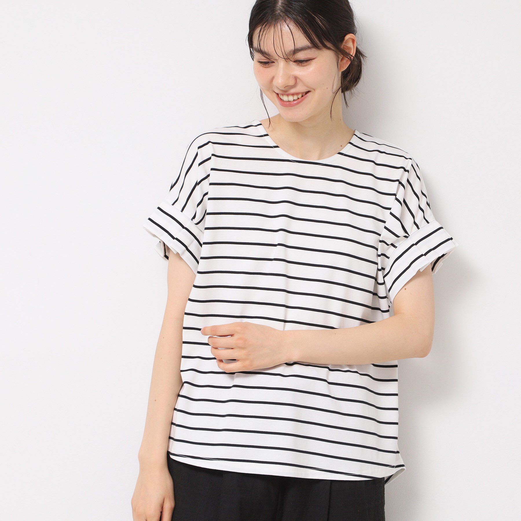 Dessin「【洗える】袖タックデザインカットソー」|Tシャツ・カットソー|