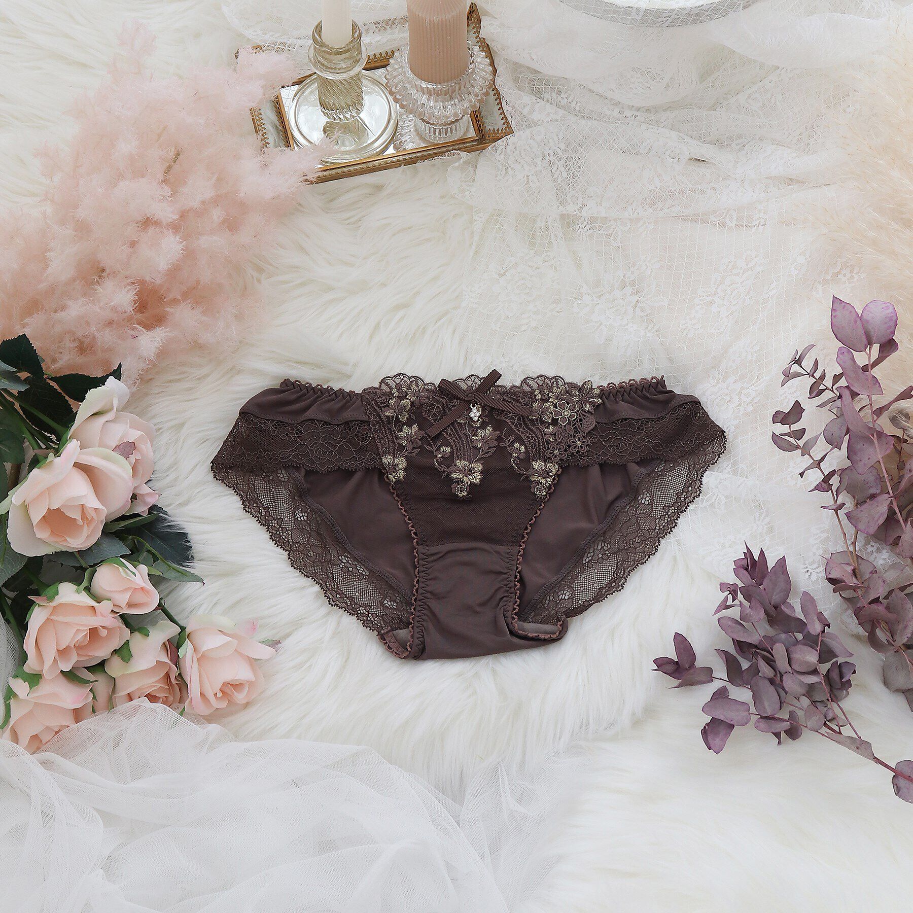 Risa Magli「フェリシテ ノーマルショーツ」|インナー|ブラウン(040)