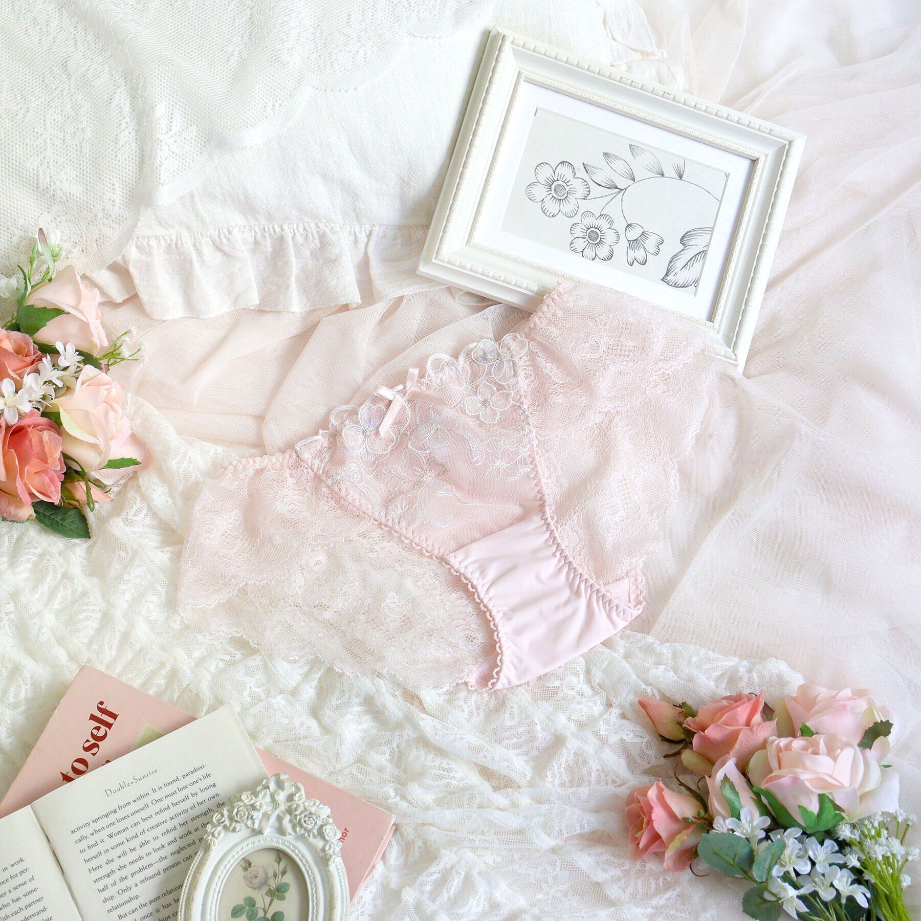 Risa Magli「マティア レースショーツ」|インナー|ピンク(071)