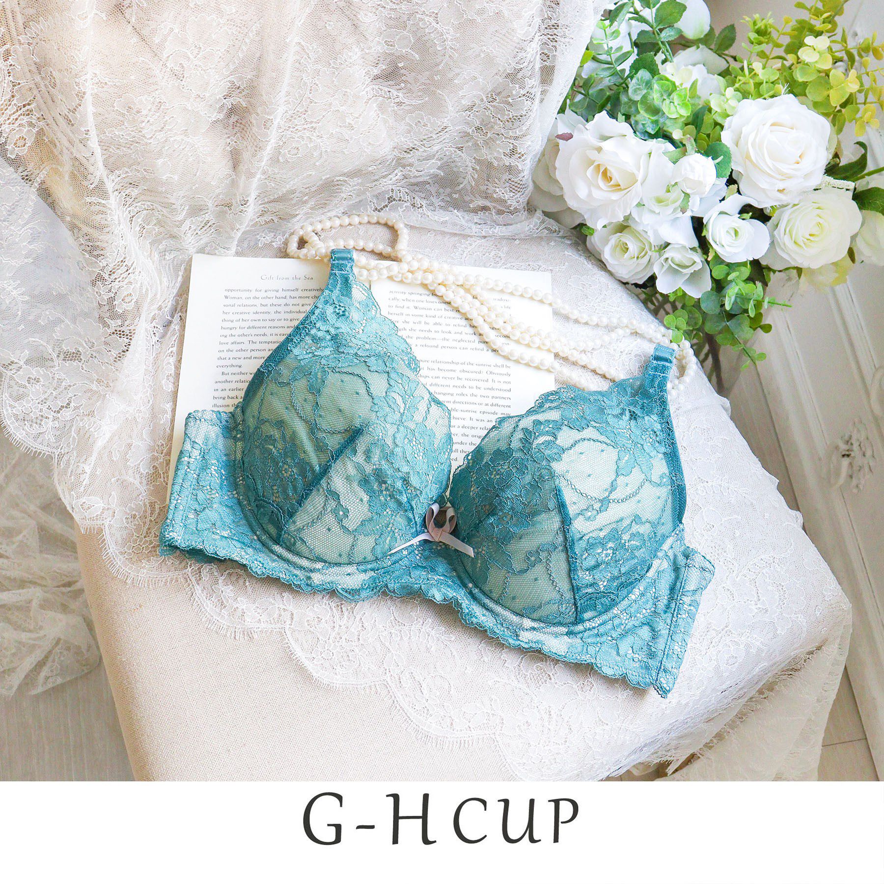 Risa Magli「ノーラ ブラジャー（G-H）＜バストアップタイプ＞」|インナー|グリーン(022)