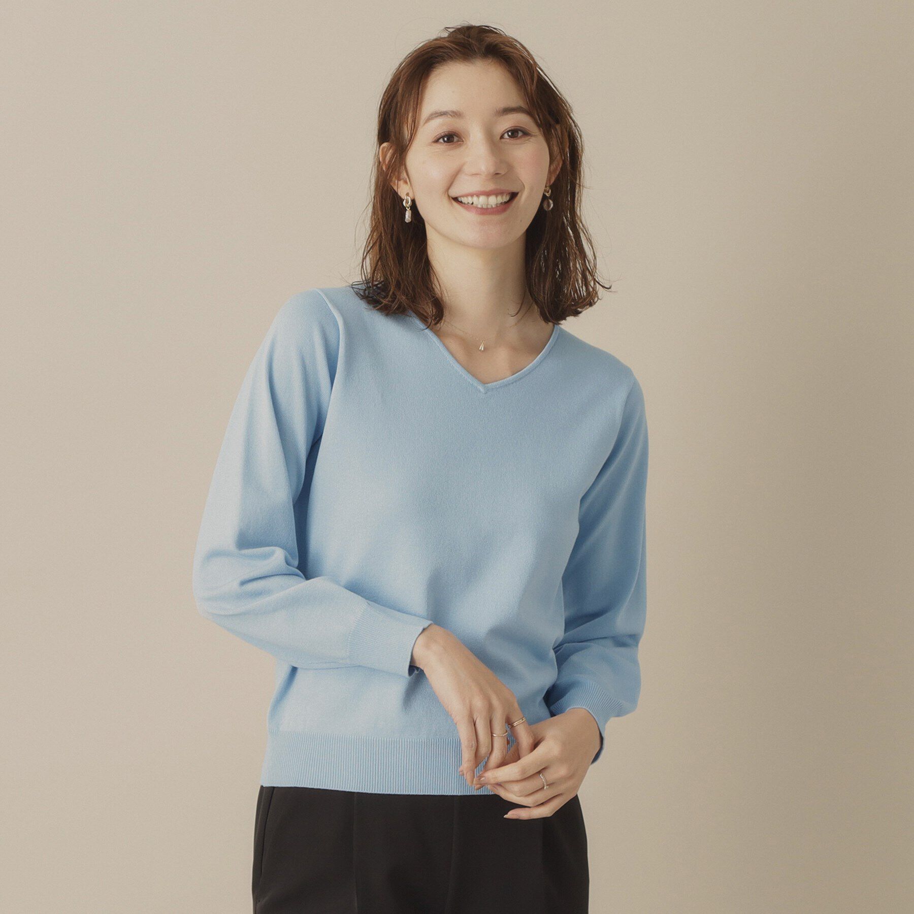 ITS&rsquo;DEMO「【アンチピリング／洗濯機OK】Vネックニット」|ニット・セーター|