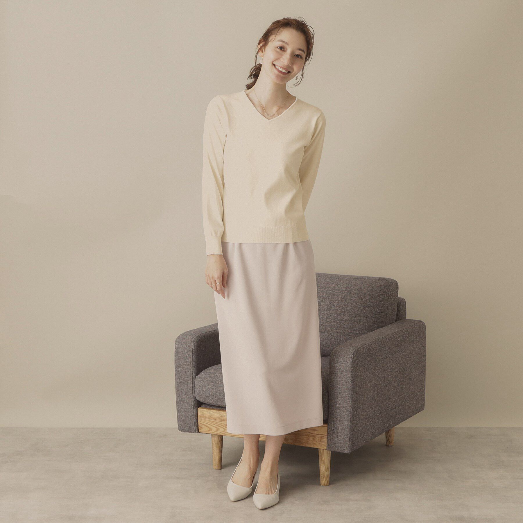 ITS&rsquo;DEMO「【アンチピリング／洗濯機OK】Vネックニット」|ニット・セーター|