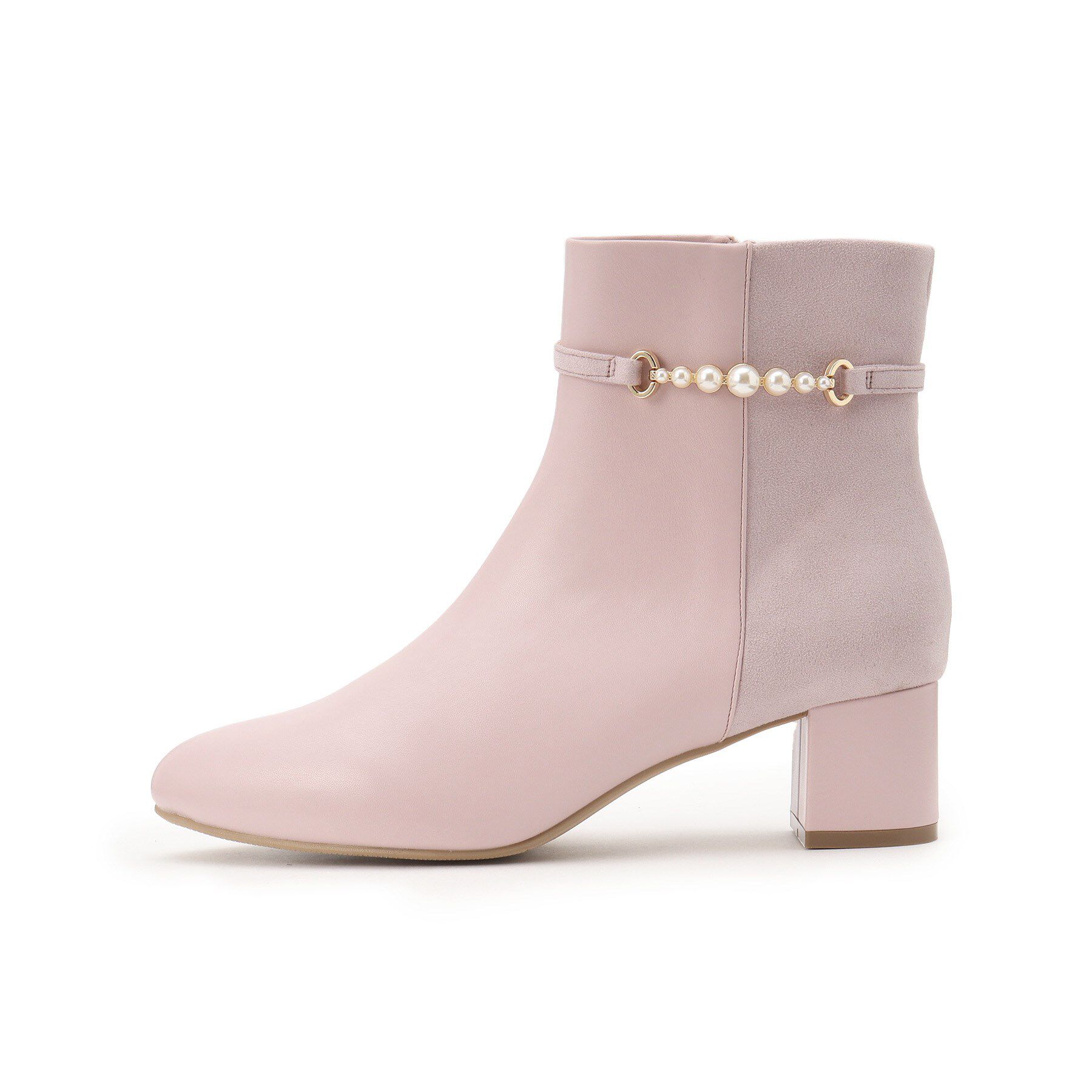 ESPERANZA「アーモンドトゥサイドフェイクパールショートブーツ」|ショートブーツ|