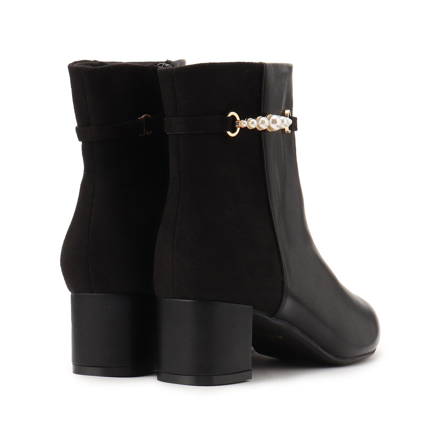 ESPERANZA「アーモンドトゥサイドフェイクパールショートブーツ」|ショートブーツ|