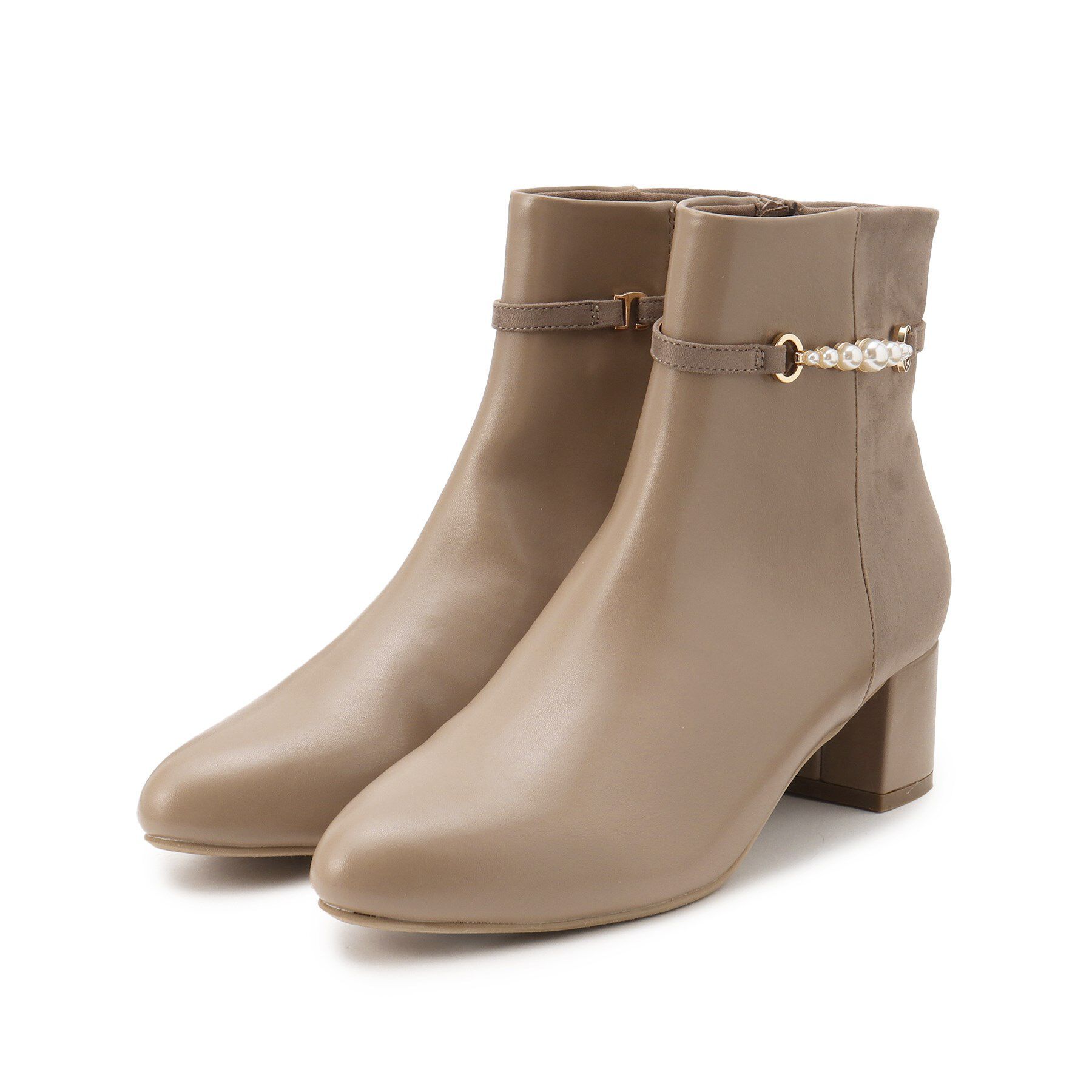 ESPERANZA「アーモンドトゥサイドフェイクパールショートブーツ」|ショートブーツ|ｵｰｸ(034)