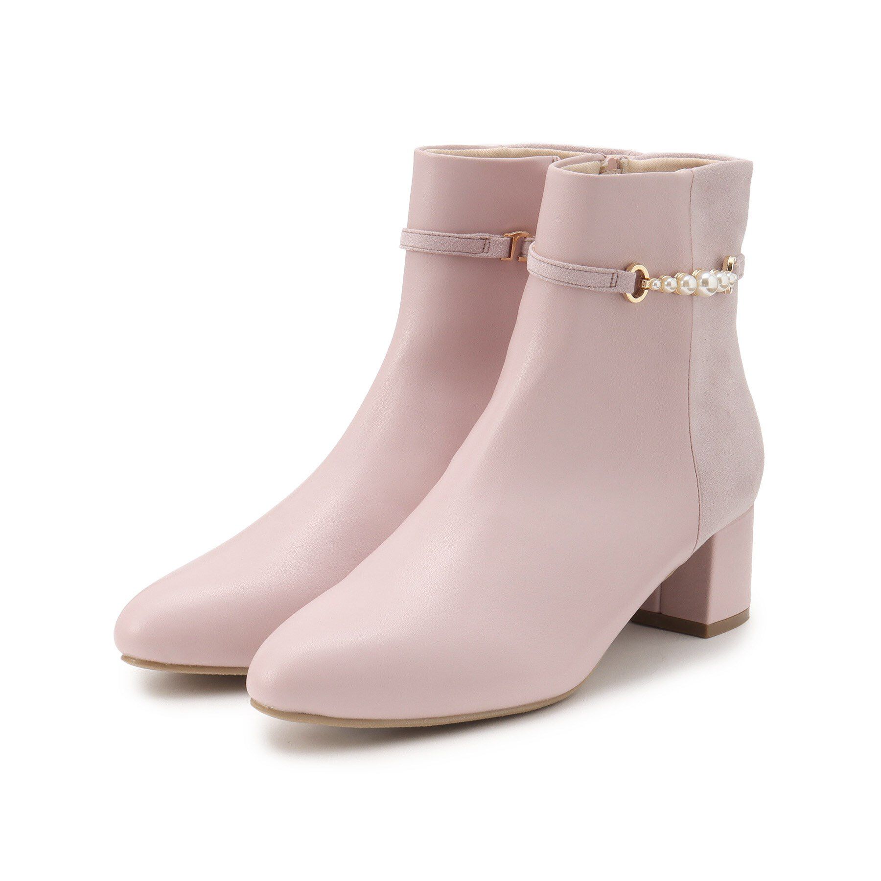 ESPERANZA「アーモンドトゥサイドフェイクパールショートブーツ」|ショートブーツ|ﾃﾞｨｰﾌﾟﾌﾞﾗｳﾝ(045)