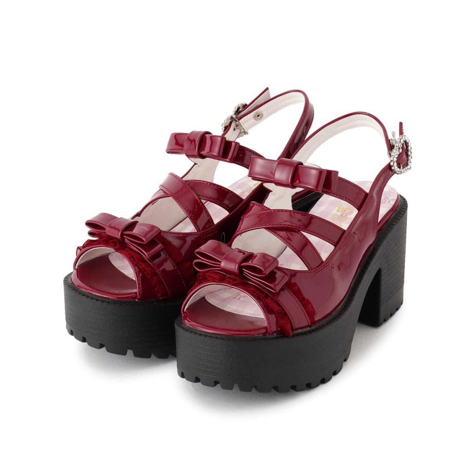 csT&P「厚底レース付きリボンベルトサンダル」|サンダル|