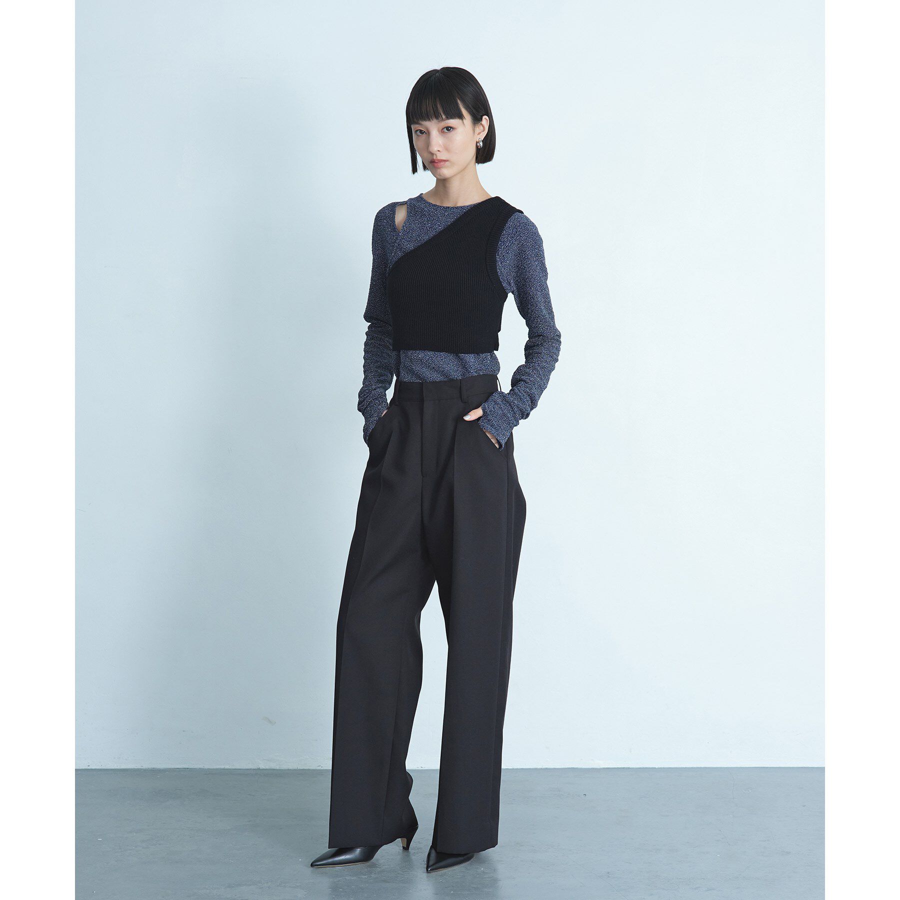 CODE A「asymmetry knit vest」|ニット・セーター|