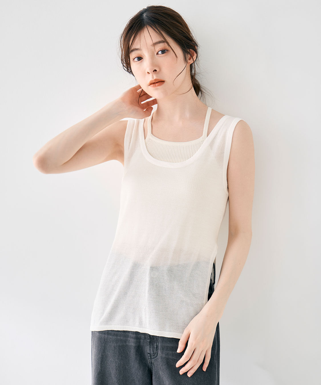 COCO DEAL「アメスリキャミ&times;タンクレイヤードニット」|ニット・セーター|オフ系