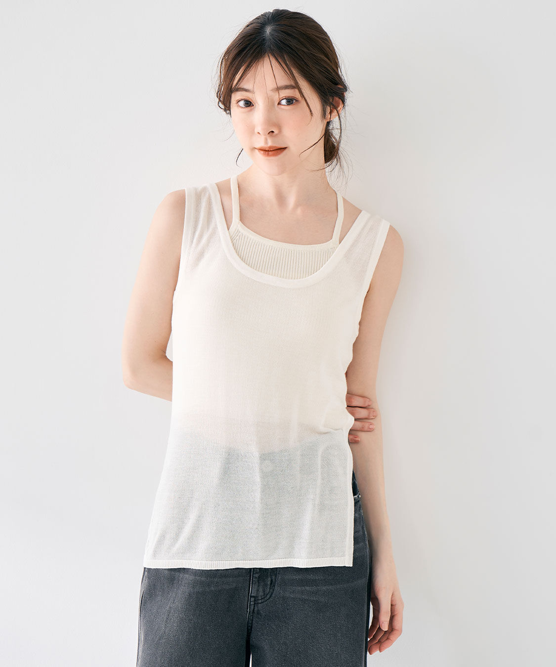 COCO DEAL「アメスリキャミ&times;タンクレイヤードニット」|ニット・セーター|