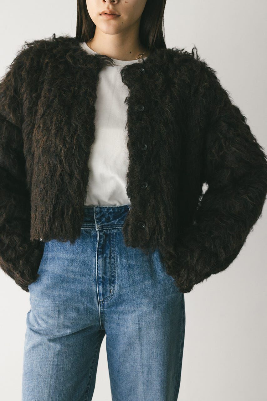 STYLEMIXER「メランジシャギーショートニットカーデ」|カーディガン|