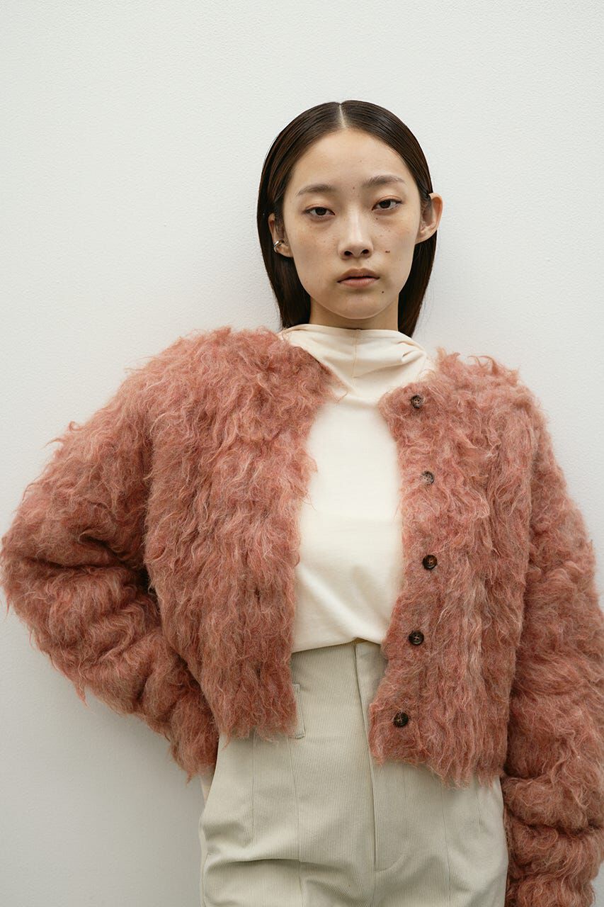 STYLEMIXER「メランジシャギーショートニットカーデ」|カーディガン|