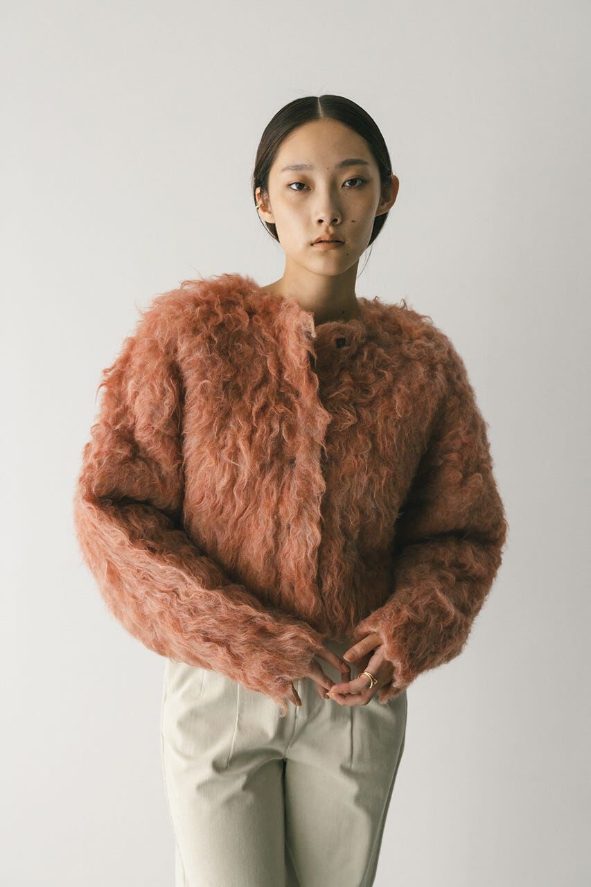 STYLEMIXER「メランジシャギーショートニットカーデ」|カーディガン|