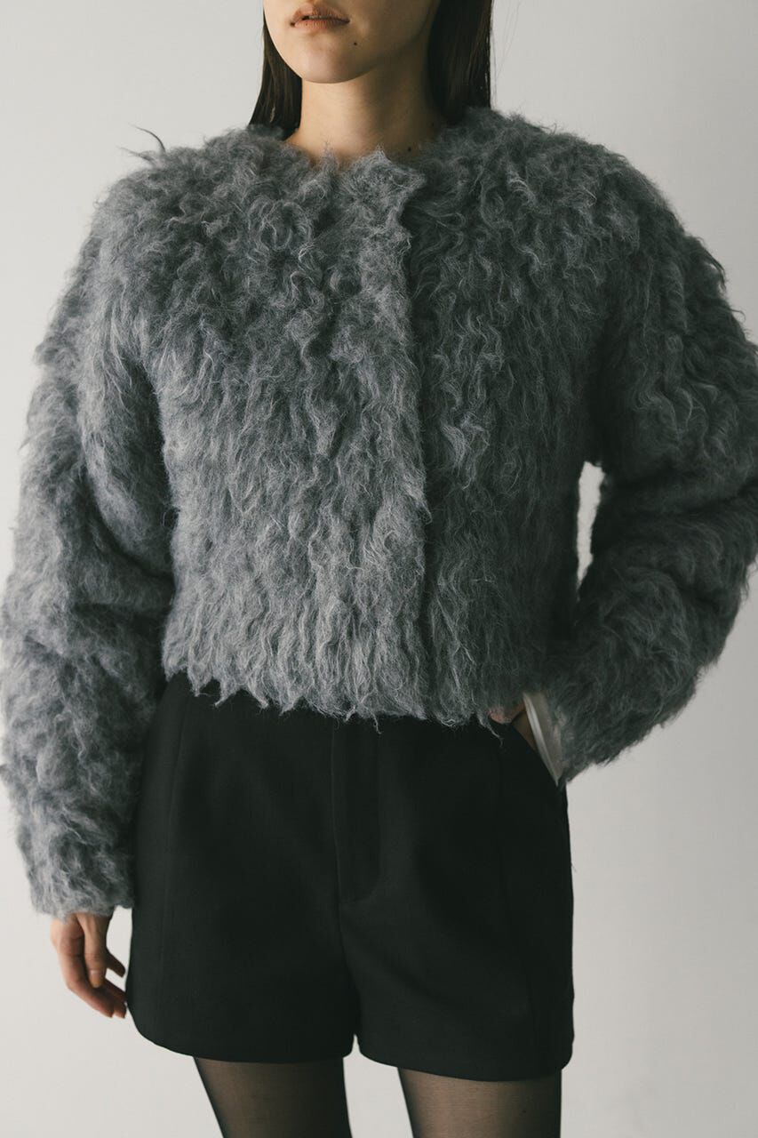 STYLEMIXER「メランジシャギーショートニットカーデ」|カーディガン|