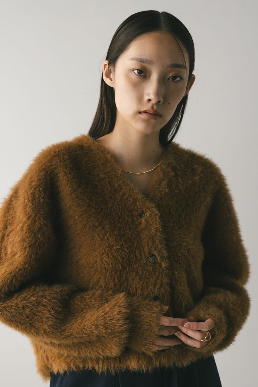 STYLEMIXER「ダブルクロスシャギーニットカーデ」|カーディガン|