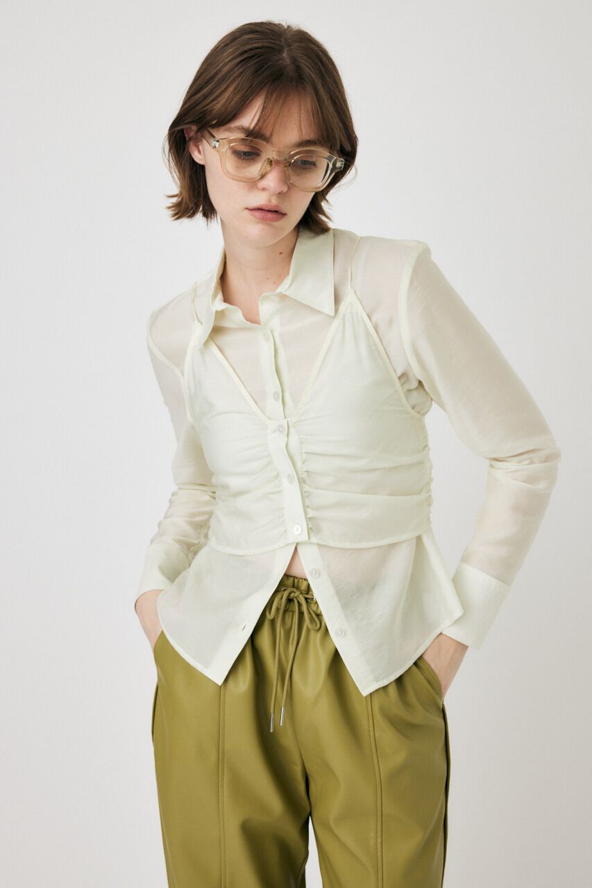 MOUSSY「DIAGONAL CHECK SHEER ブラウス」|シャツ・ブラウス|