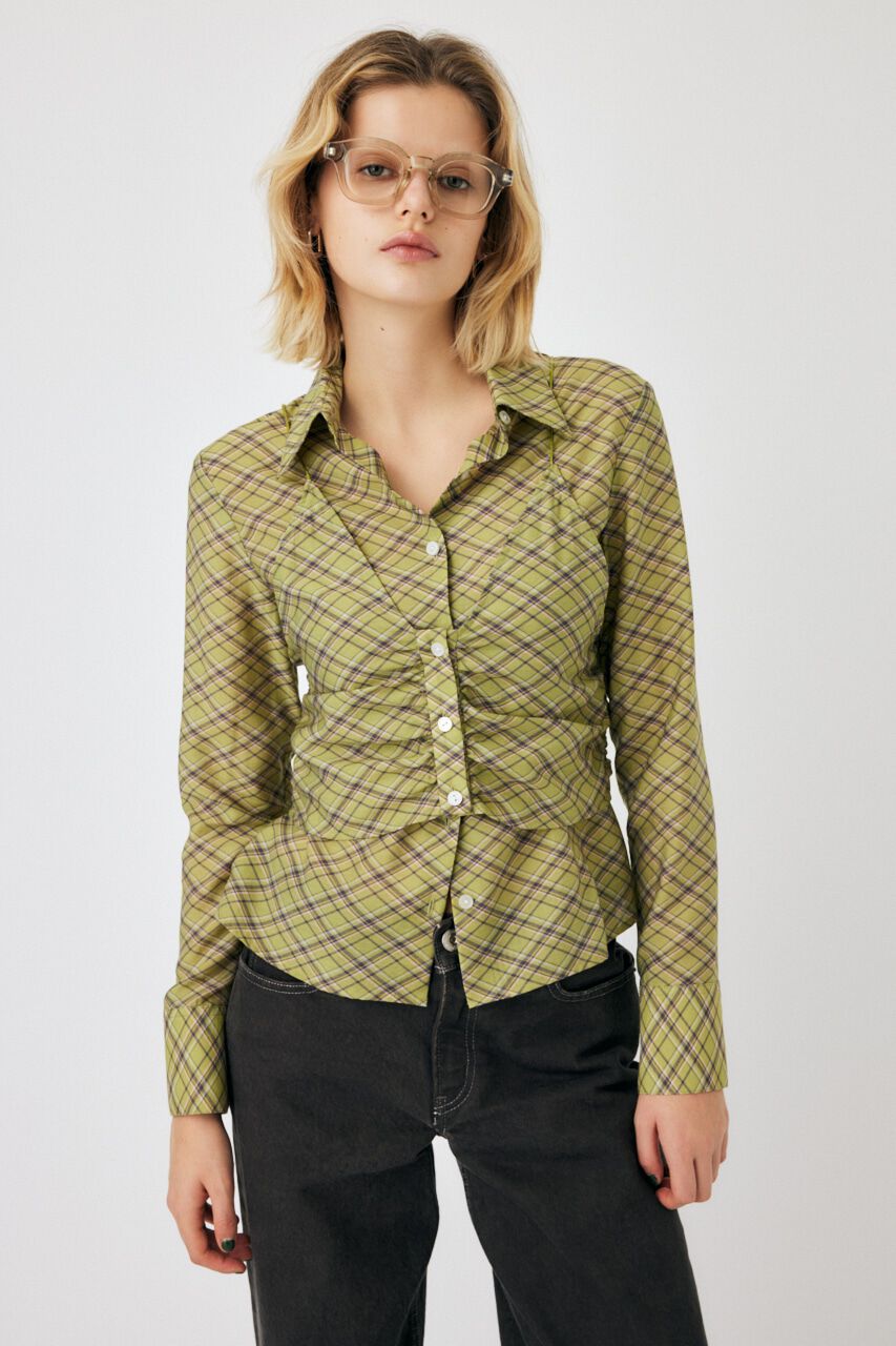 MOUSSY「DIAGONAL CHECK SHEER ブラウス」|シャツ・ブラウス|柄KHA5