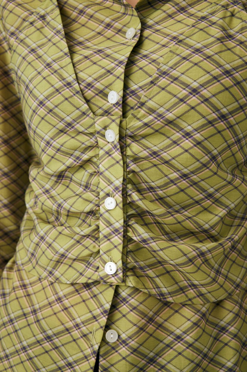 MOUSSY「DIAGONAL CHECK SHEER ブラウス」|シャツ・ブラウス|