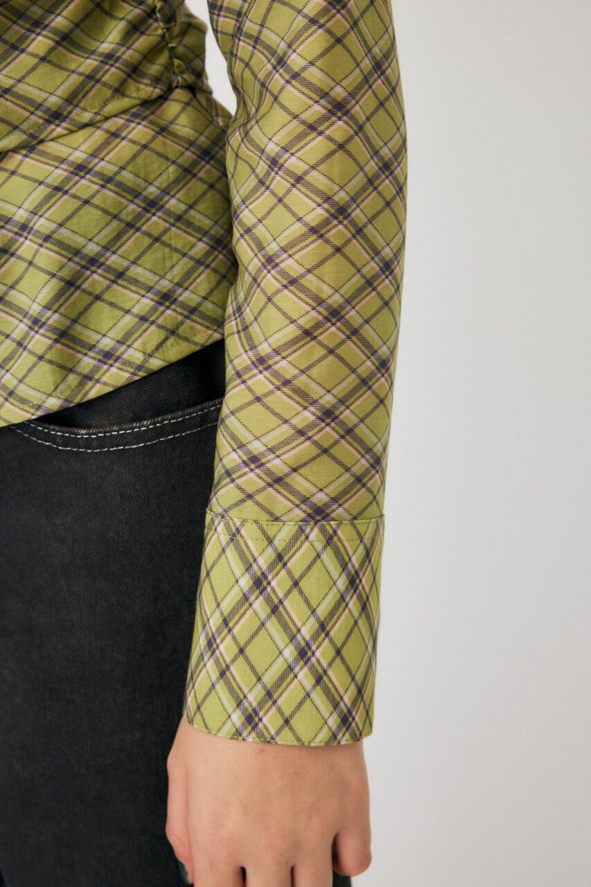 MOUSSY「DIAGONAL CHECK SHEER ブラウス」|シャツ・ブラウス|