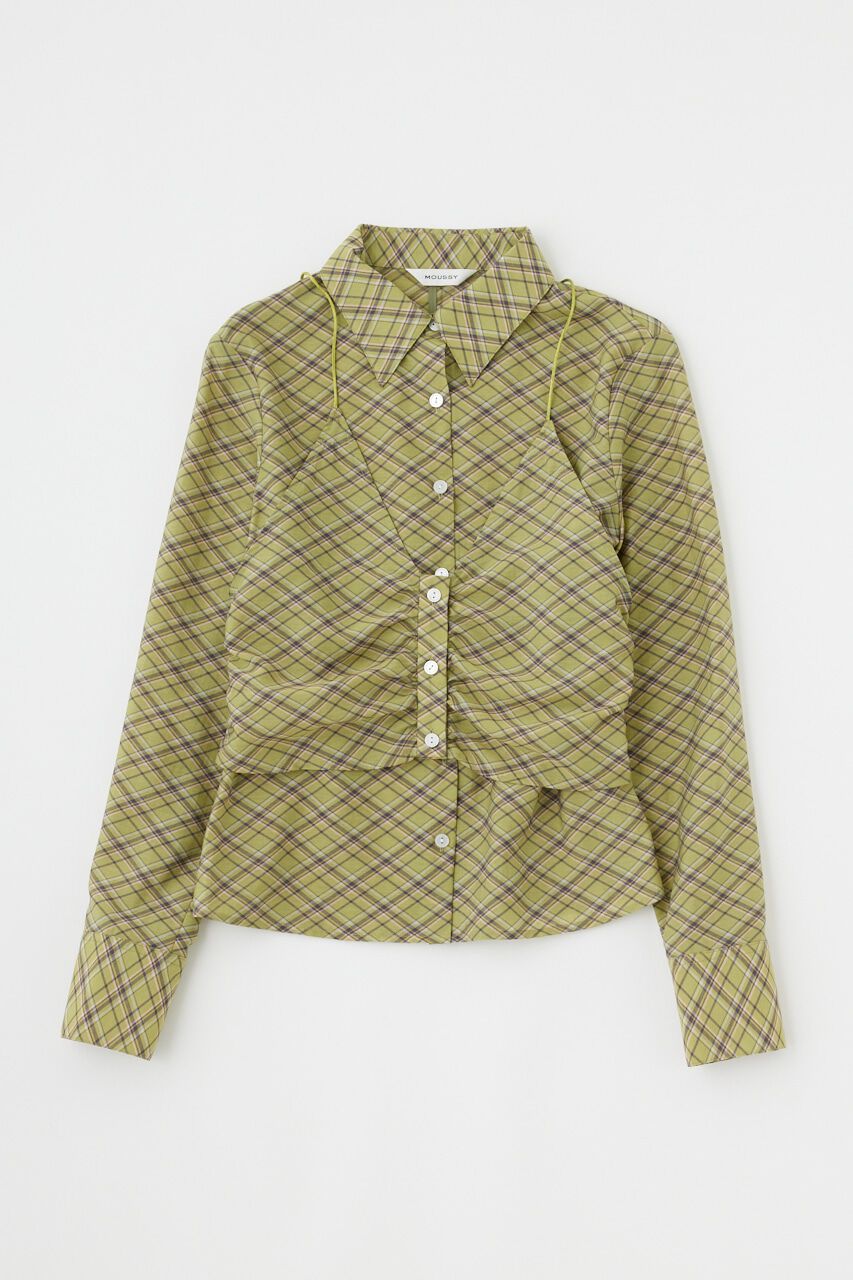 MOUSSY「DIAGONAL CHECK SHEER ブラウス」|シャツ・ブラウス|