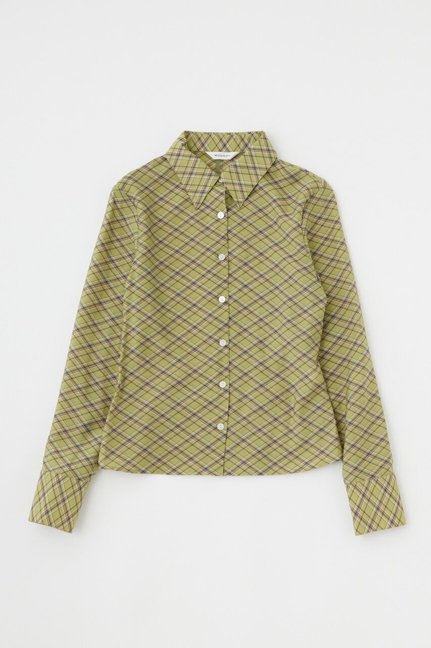 MOUSSY「DIAGONAL CHECK SHEER ブラウス」|シャツ・ブラウス|
