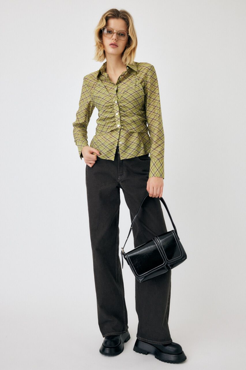 MOUSSY「DIAGONAL CHECK SHEER ブラウス」|シャツ・ブラウス|