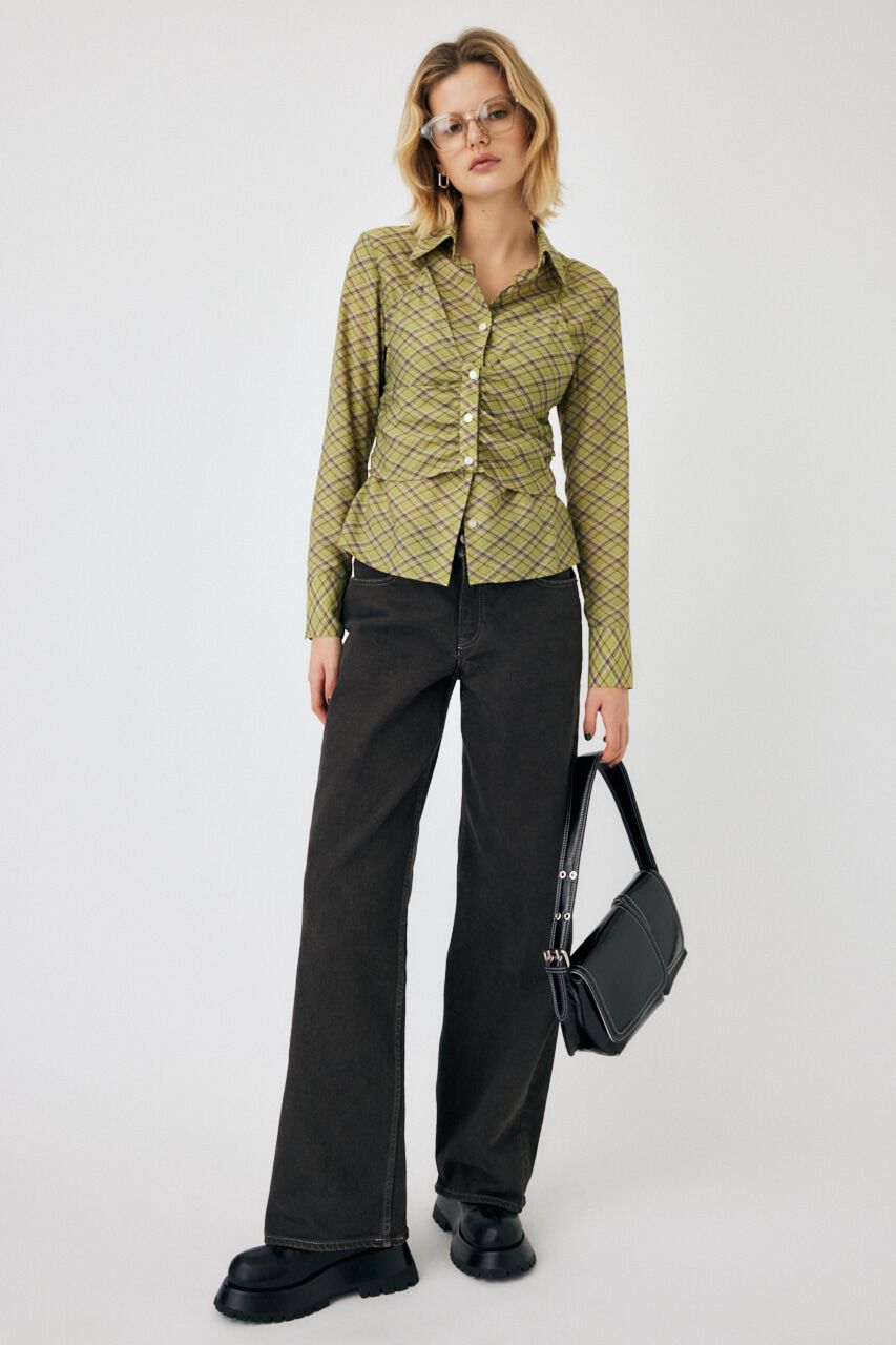 MOUSSY「DIAGONAL CHECK SHEER ブラウス」|シャツ・ブラウス|