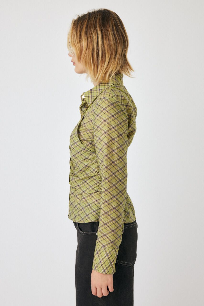 MOUSSY「DIAGONAL CHECK SHEER ブラウス」|シャツ・ブラウス|