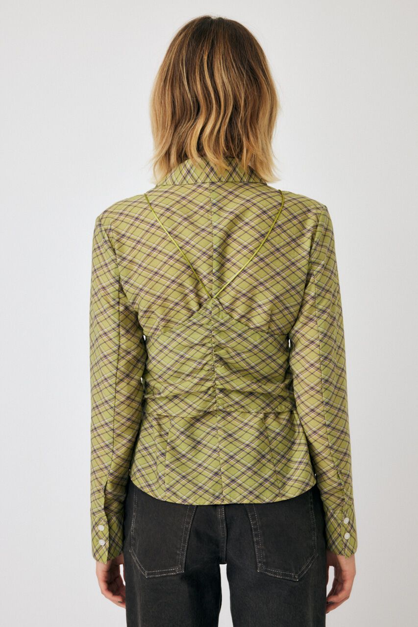 MOUSSY「DIAGONAL CHECK SHEER ブラウス」|シャツ・ブラウス|