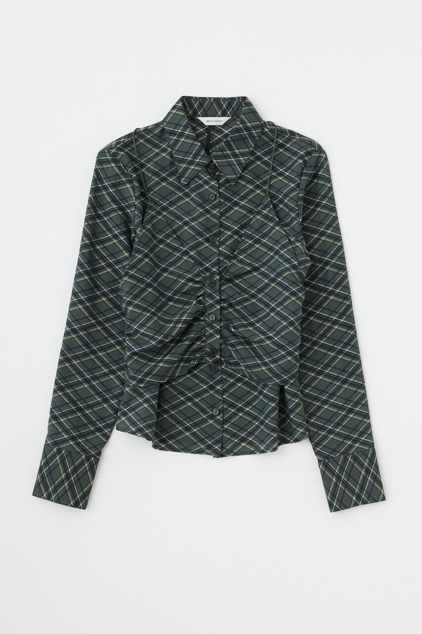 MOUSSY「DIAGONAL CHECK SHEER ブラウス」|シャツ・ブラウス|柄GRY5