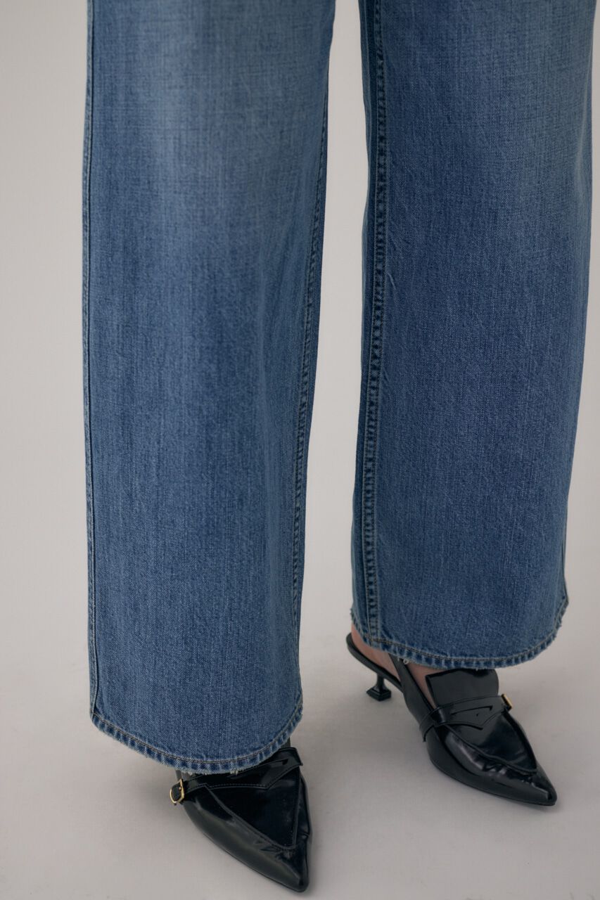 MOUSSY「オーガニックコットンデニムローライズルーズストレート」|デニム|