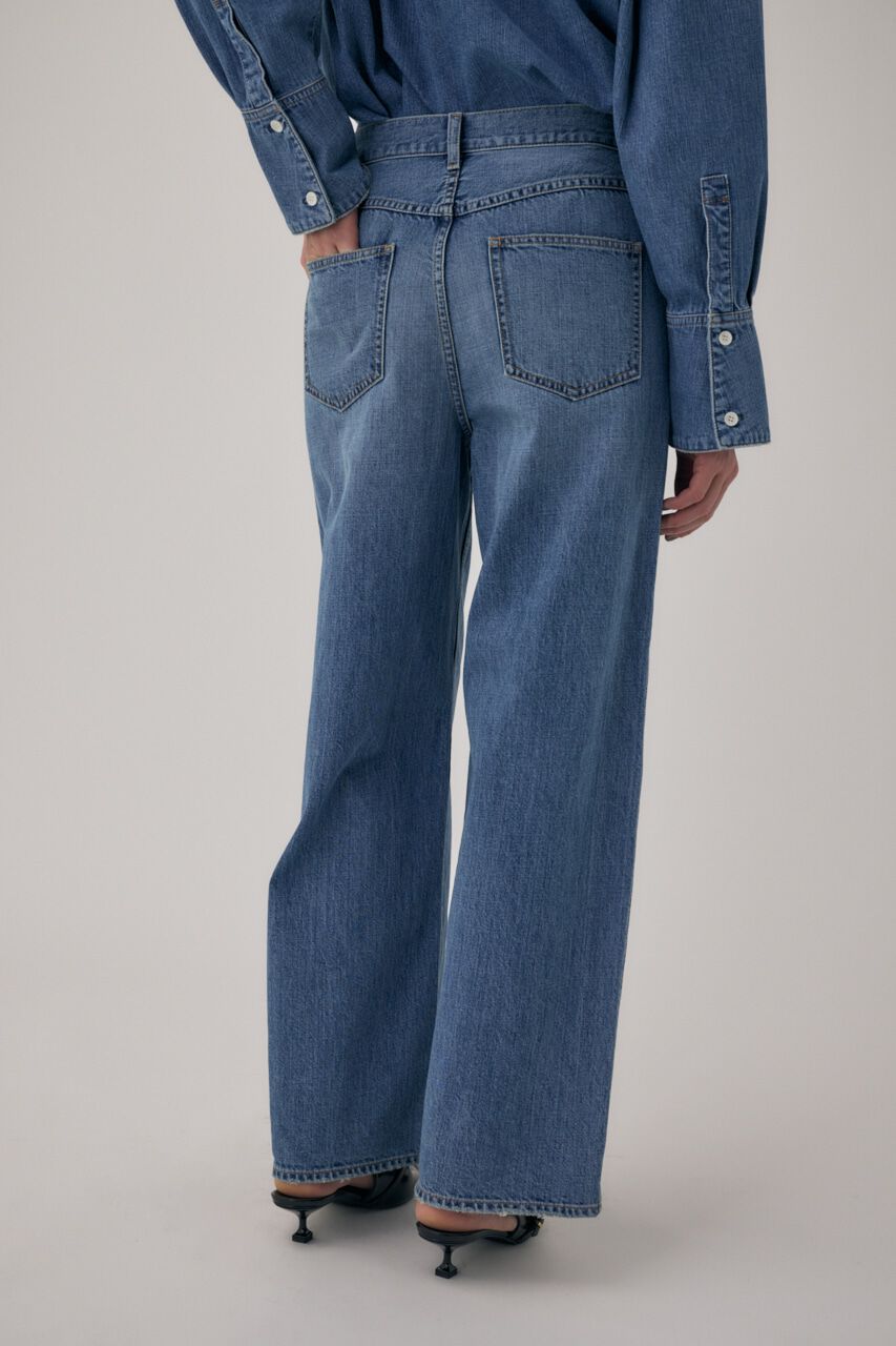 MOUSSY「オーガニックコットンデニムローライズルーズストレート」|デニム|