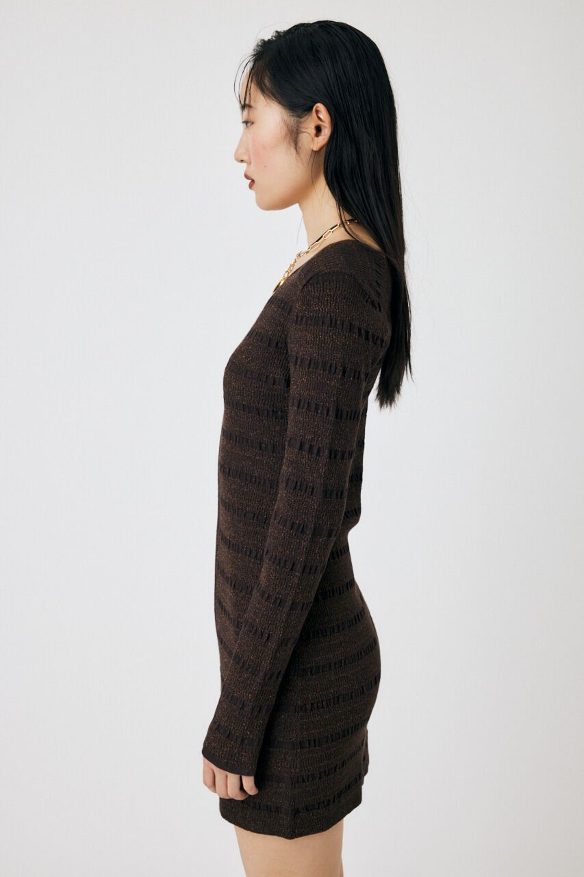 MOUSSY「OPEN STITCH KNIT MINI ドレス」|ワンピース|