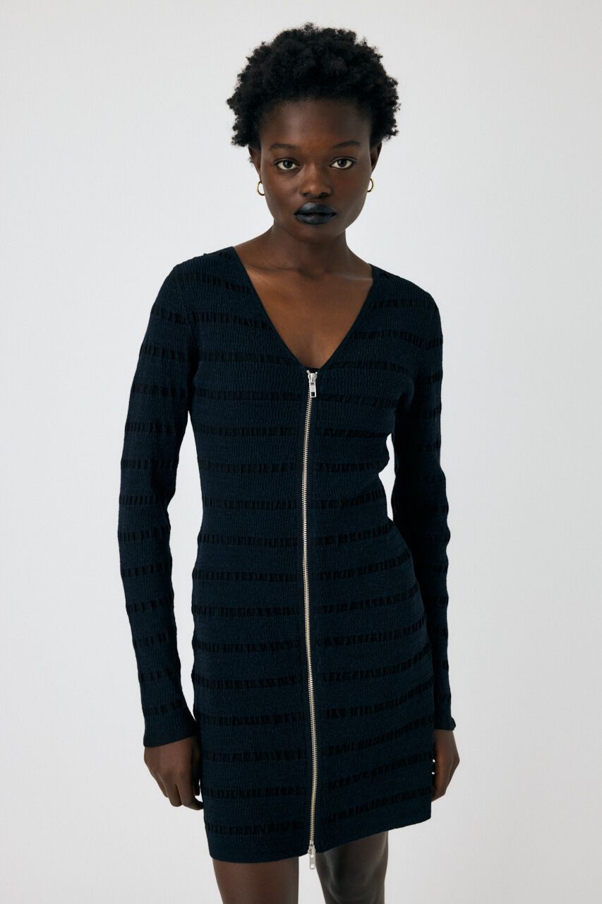 MOUSSY「OPEN STITCH KNIT MINI ドレス」|ワンピース|