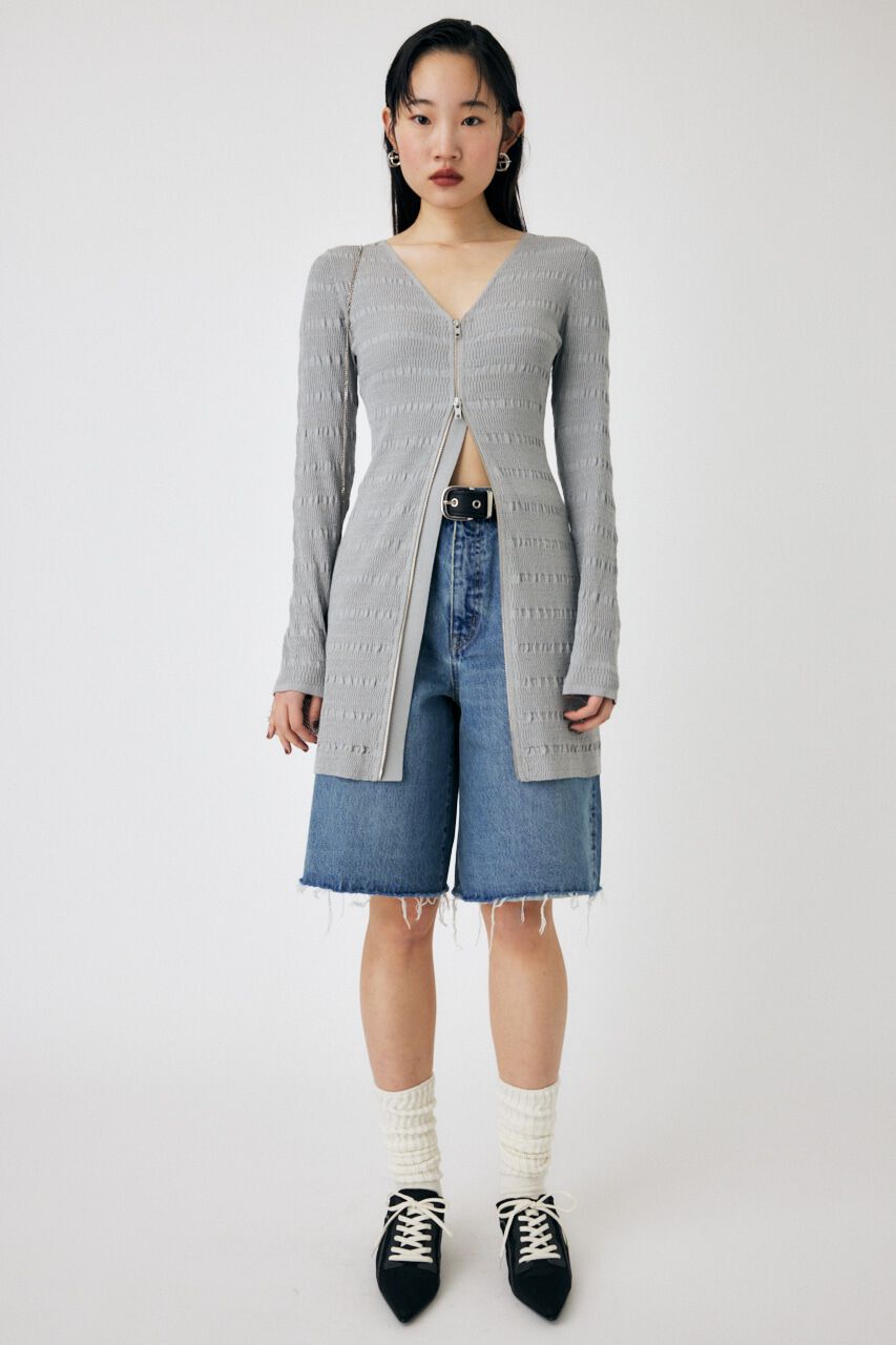 MOUSSY「OPEN STITCH KNIT MINI ドレス」|ワンピース|GRY