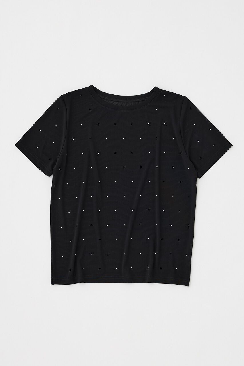 MOUSSY「RHINESTONE SHEER Tシャツ」|Tシャツ・カットソー|BLK