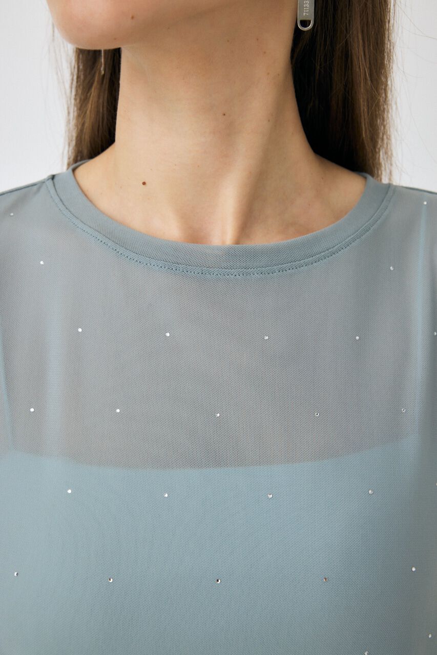 MOUSSY「RHINESTONE SHEER Tシャツ」|Tシャツ・カットソー|