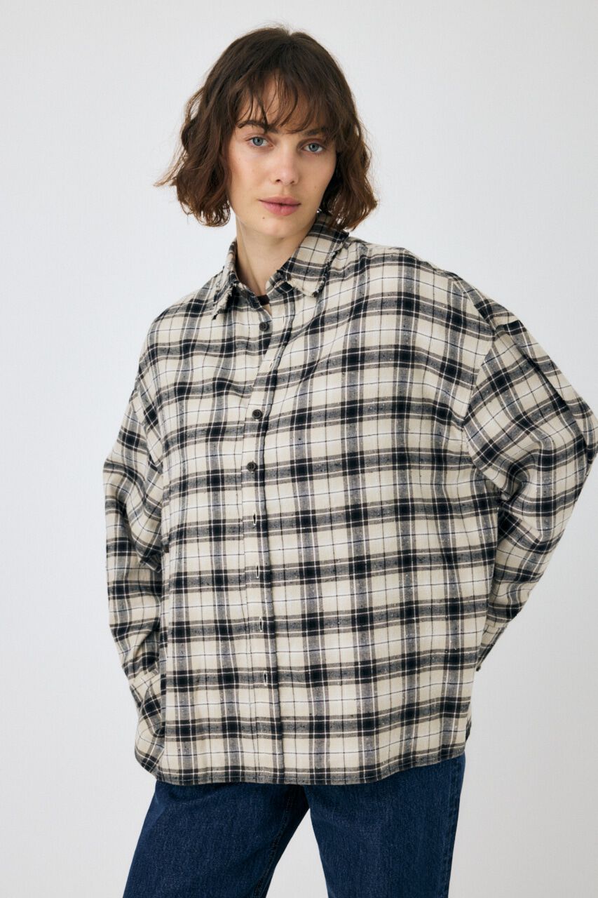 MOUSSY「BORROWED PLAID シャツ」|シャツ・ブラウス|BEG