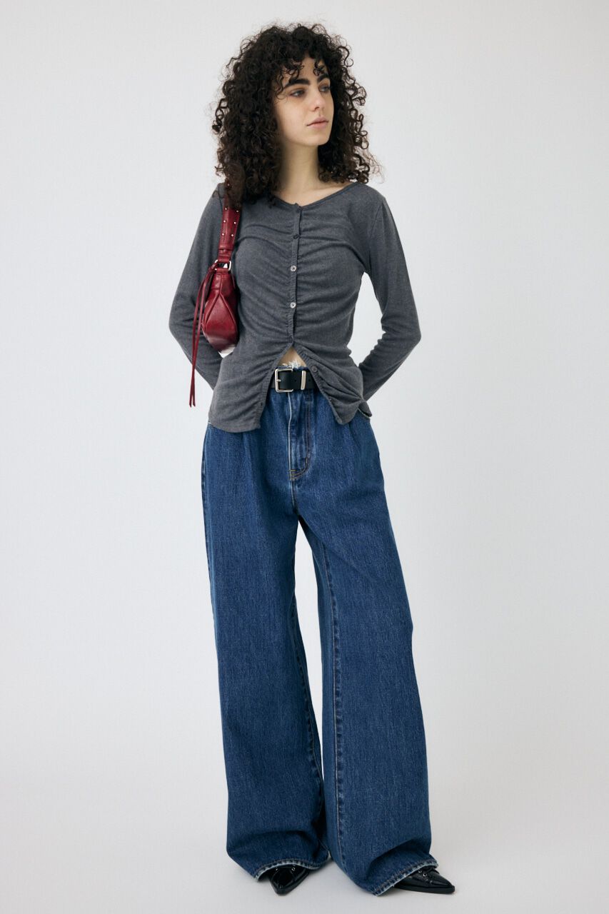 MOUSSY「POINTELLE GATHER カーディガン」|Tシャツ・カットソー|