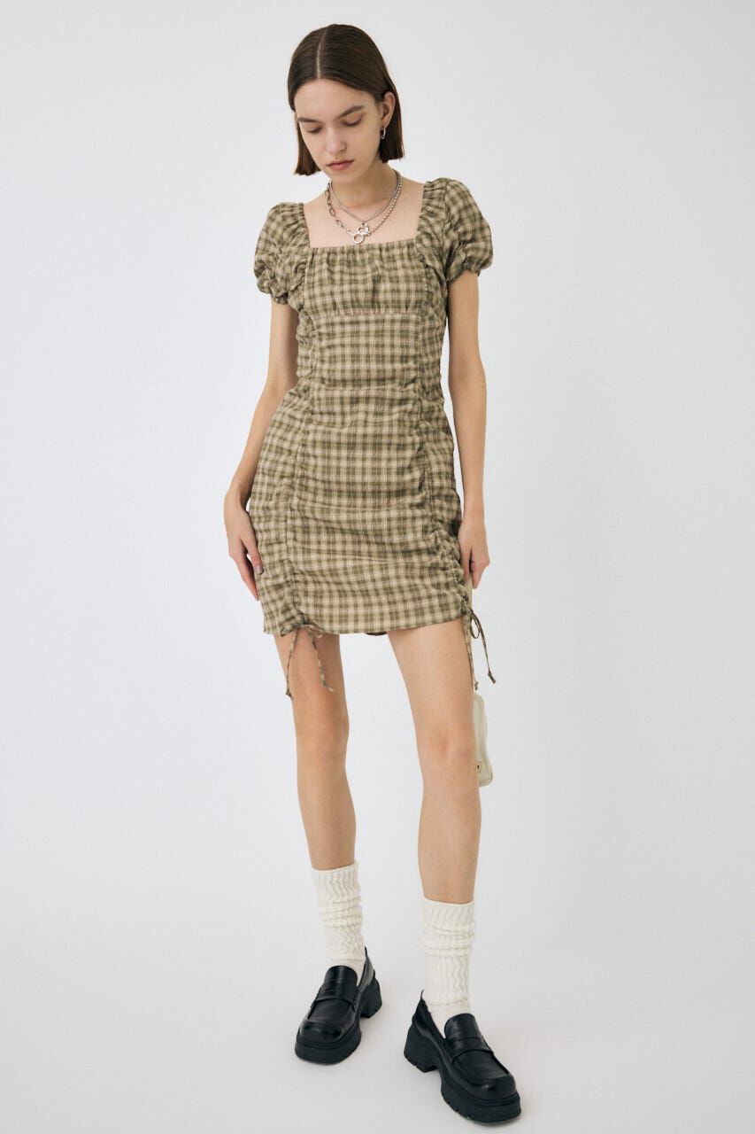 MOUSSY「GATHER RIBBON ミニドレス」|ワンピース|