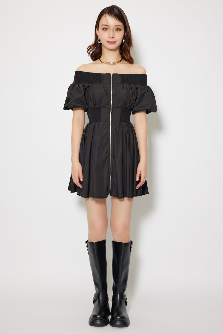 rienda「MA-1オフショルミニフレアワンピース」|ワンピース|