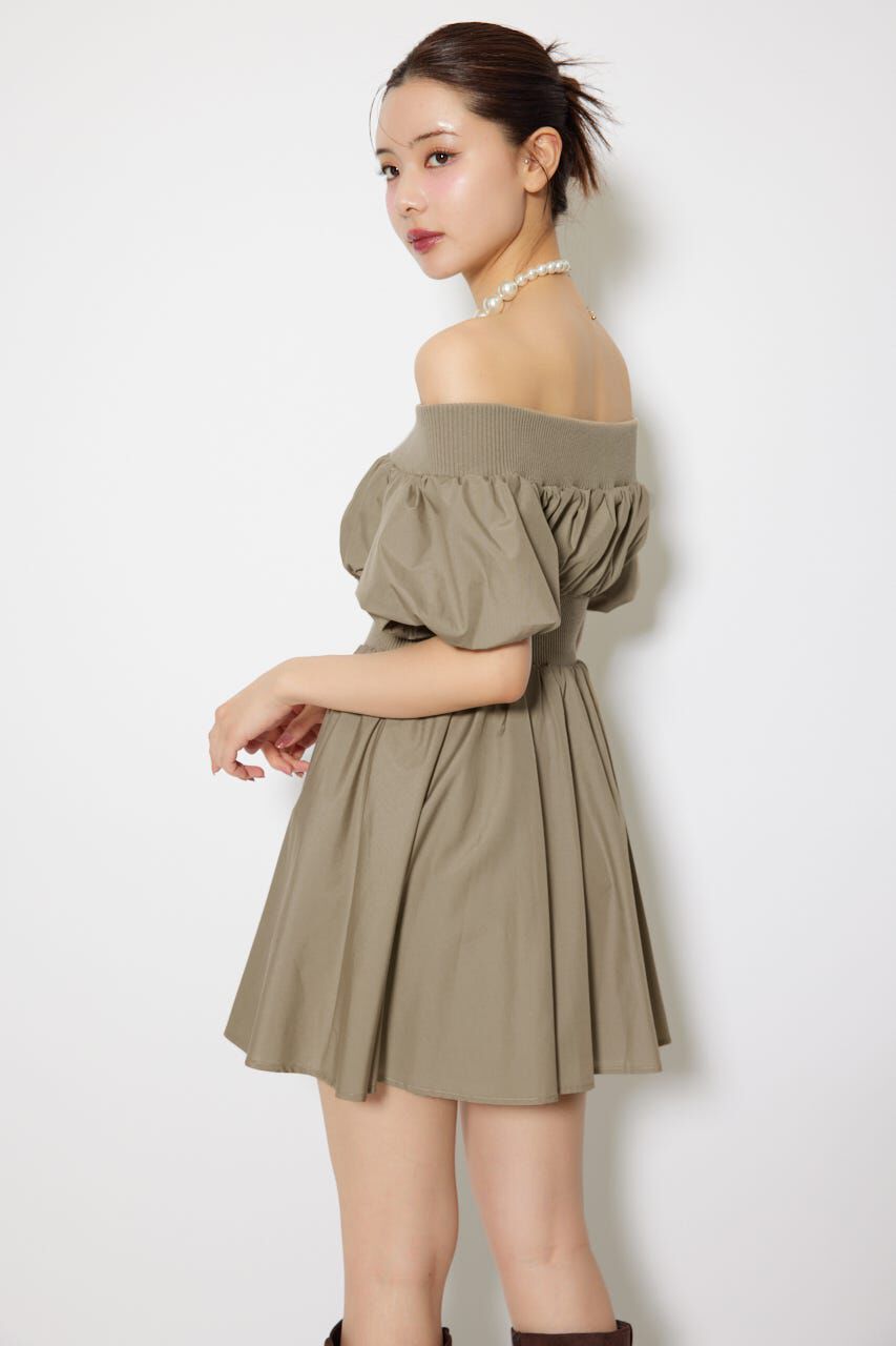 rienda「MA-1オフショルミニフレアワンピース」|ワンピース|