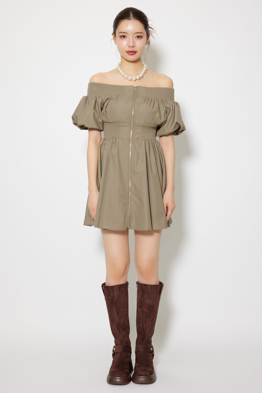 rienda「MA-1オフショルミニフレアワンピース」|ワンピース|