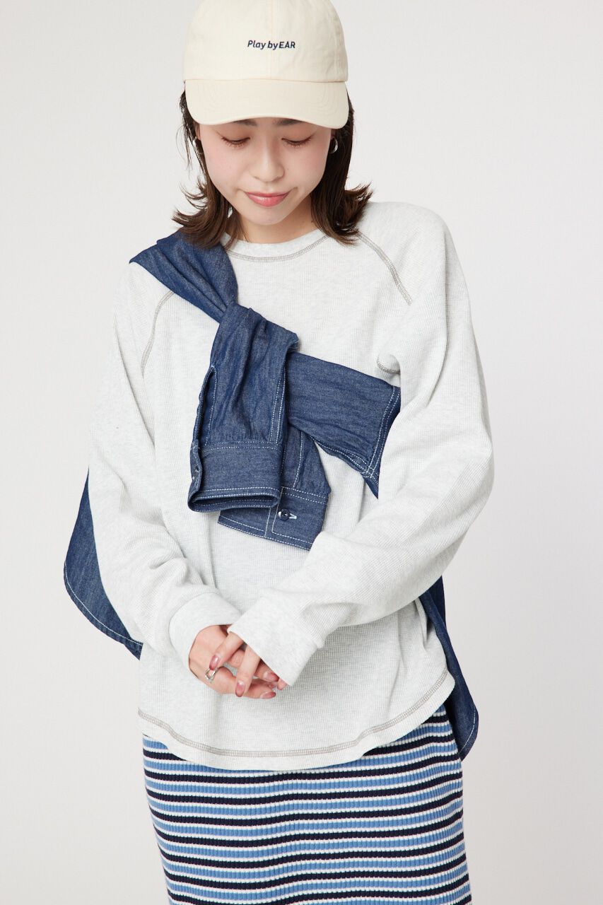 RODEO CROWNS「ワッフルラグランルーズトップス」|Tシャツ・カットソー|