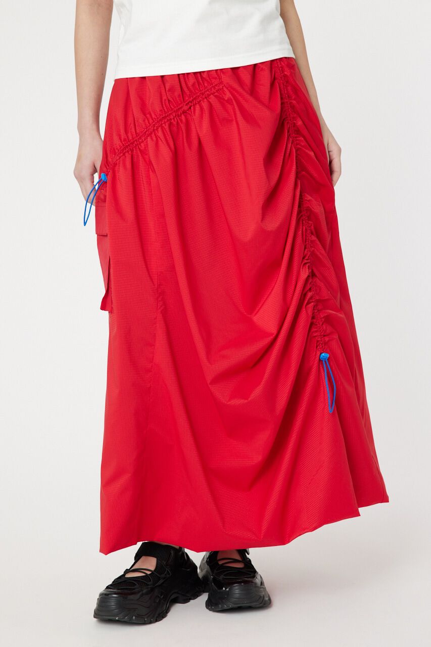 RODEO CROWNS「ワンサイドポケットシャーリングスカート」|スカート|RED