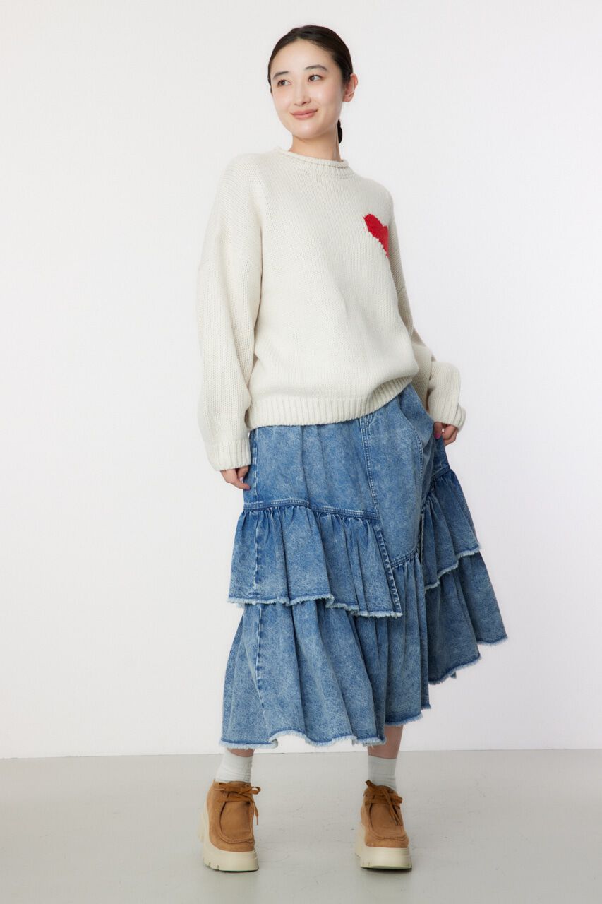 RODEO CROWNS「CHEMICAL DENIM TIERED SK」|スカート|
